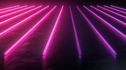 Fototapeta premium Broken Neon lines, repeating pattern, black background