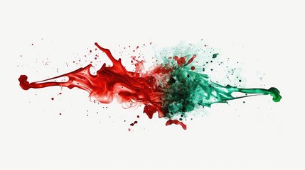 Colorful paint splatters on white background. Suitable for artistic projects