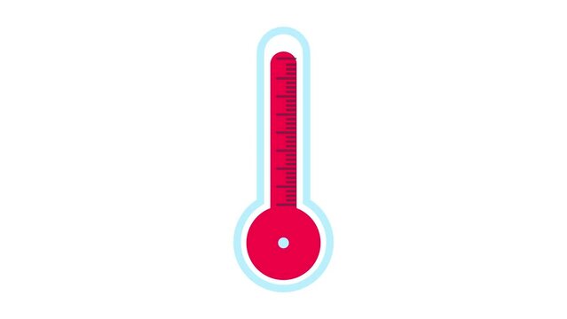Thermometer temperature increase and decrease rising animation for clinical or weather update
