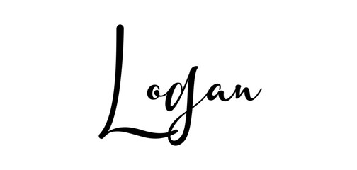 logan - black color - name written - ideal for websites, presentations, greetings, banners, cards, t-shirt, sweatshirt, prints, cricut, silhouette, sublimation, tag	