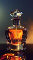a sophisticated visual representation of a perfume bottle for a parfumerie advertisement