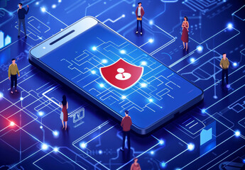 Fototapeta premium Emergency warning alert alarm on Smartphone