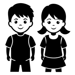 Children vector silhouette 