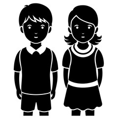 Children vector silhouette 