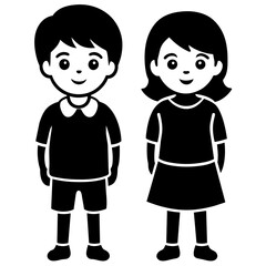 Children vector silhouette 