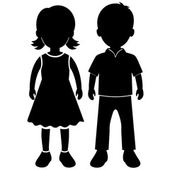 Children vector silhouette 