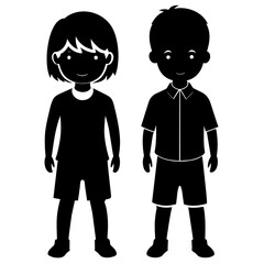 Children vector silhouette 