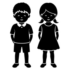 Children vector silhouette 