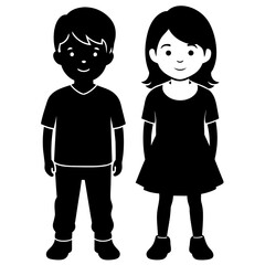 Children vector silhouette 