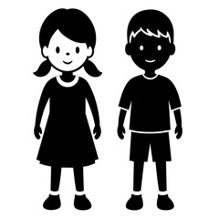 Children vector silhouette 