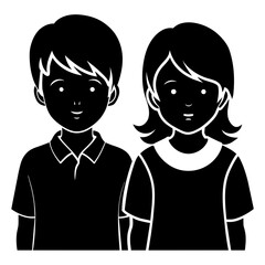 Children vector silhouette 