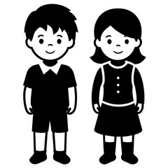 Children vector silhouette 