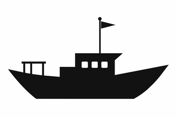 Boat icon vector silhouette 