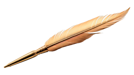 Quill Pen isolated on transparent png background. Generative ai