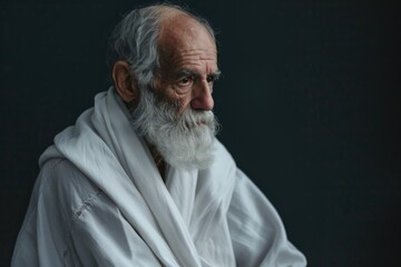 A man with a distinctive white beard and robe, suitable for various projects