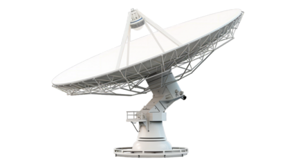 Satellite Dish isolated on transparent png background. Generative ai