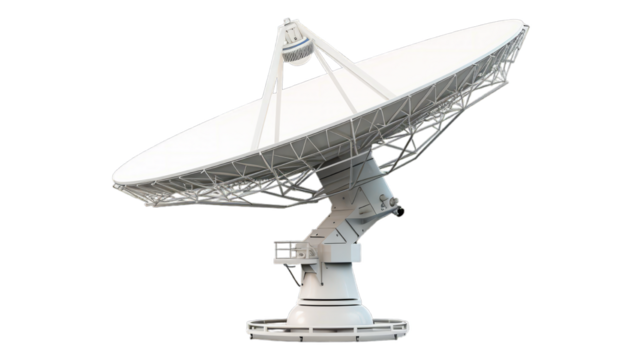 Satellite Dish isolated on transparent png background. Generative ai