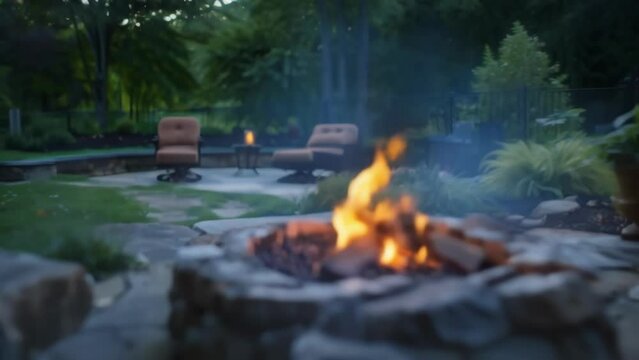 The rustling leaves and chirping crickets provide a natural symphony to accompany the mellow acoustic performance at the fire pit. .