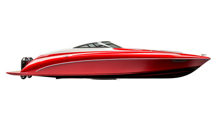 Speedboat isolated on transparent png background. Generative ai
