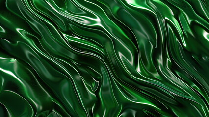Abstract green liquid wave texture background