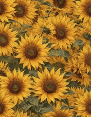 sunflower field in the summer