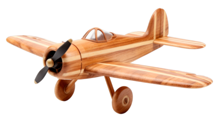 Wood Plane isolated on transparent png background. Generative ai
