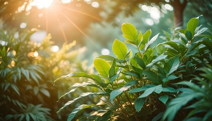 Blurred nature, abstract bokeh background.Summer holiday concept.