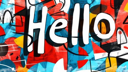 The word Hello created in Cubist Drawing.