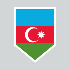 Azerbaijan Flag in Shield Shape Frame