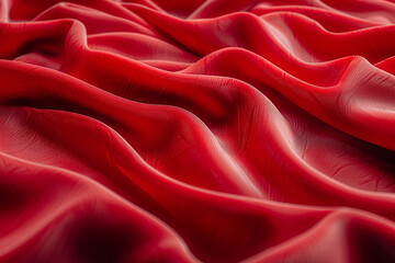Smooth soft velvet red fabric texture. Macro background