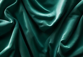 Obraz premium Closeup of crumpled green velvet background