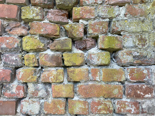 Old red brick wall texture