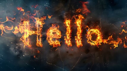 Fire Hello concept art poster.