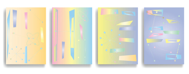 Fototapeta premium Vintage poster with mid century modern design elements . Wall art . Vector abstract shape.