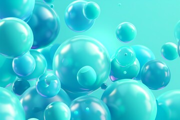 Gradient background with turquoise metaball shapes. Morph colorful blobs. Vector 3d illustration. Abstract 3d background. Liquid colors. Banner or sign design