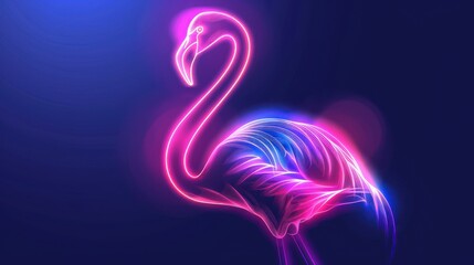 neon flamingo 3d line light