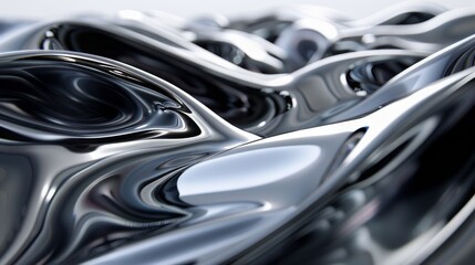 Abstract chrome Y2K fluid background. Grey liquid titanium surface metal futuristic texture.Mental health chromemorphism  modern aesthetic. Trendy  Brutalism