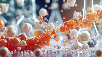 3D render of Explore the synthesis of ingredients through captivating imagery of synthetic elements. Generative AI.