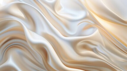 Fototapeta premium An abstract biege curved silk texture. Wavy fluid modern deluxe background.