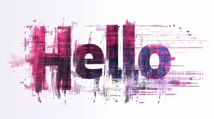 The word Hello created in Glitch Art.