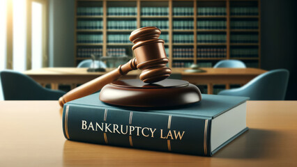 Legal Judgment Symbolized with Gavel on Bankruptcy Law