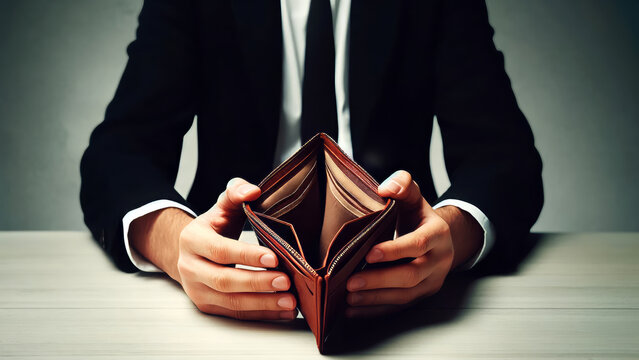 Financial Crisis Captured Through Empty Wallet Hands