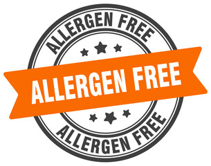allergen free stamp. allergen free label on transparent background. round sign