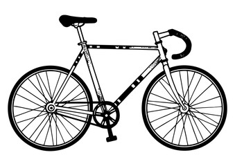 Track bike sport bicycle sketch engraving PNG illustration. T-shirt apparel print design. Scratch board style imitation. Hand drawn image. © Oleksandr Pokusai