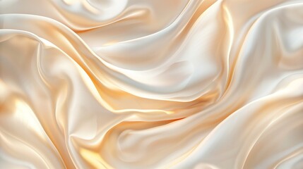 An abstract biege curved silk texture. Wavy fluid modern deluxe background.