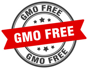 gmo free stamp. gmo free label on transparent background. round sign
