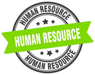 human resource stamp. human resource label on transparent background. round sign