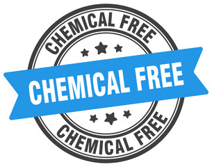 chemical free stamp. chemical free label on transparent background. round sign