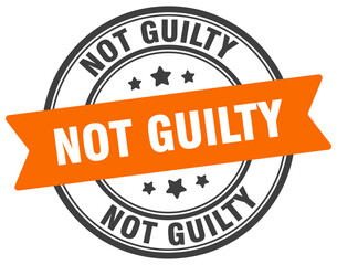 not guilty stamp. not guilty label on transparent background. round sign
