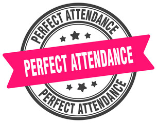 perfect attendance stamp. perfect attendance label on transparent background. round sign